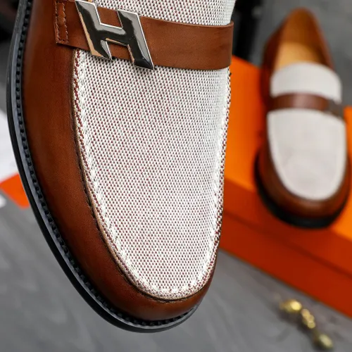 Replica Hermes Leather Shoes For Men #1470946 $98.00 USD for Wholesale