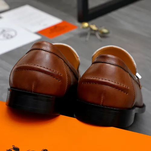 Replica Hermes Leather Shoes For Men #1470946 $98.00 USD for Wholesale