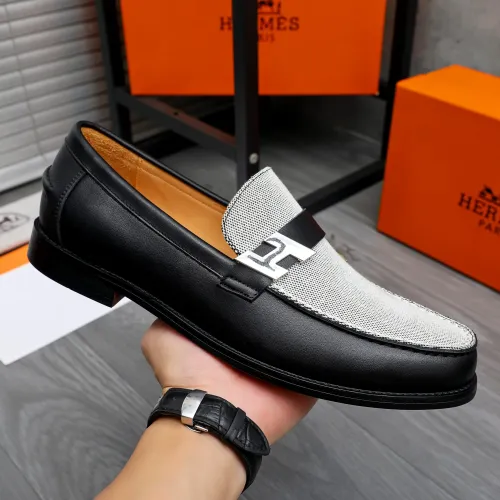 Replica Hermes Leather Shoes For Men #1470947 $98.00 USD for Wholesale