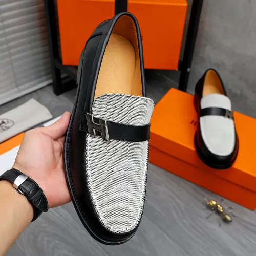 Replica Hermes Leather Shoes For Men #1470947 $98.00 USD for Wholesale