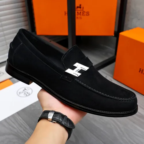 Replica Hermes Leather Shoes For Men #1470949 $98.00 USD for Wholesale