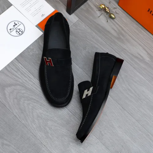 Replica Hermes Leather Shoes For Men #1470949 $98.00 USD for Wholesale