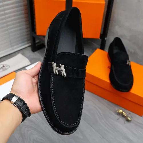 Replica Hermes Leather Shoes For Men #1470949 $98.00 USD for Wholesale