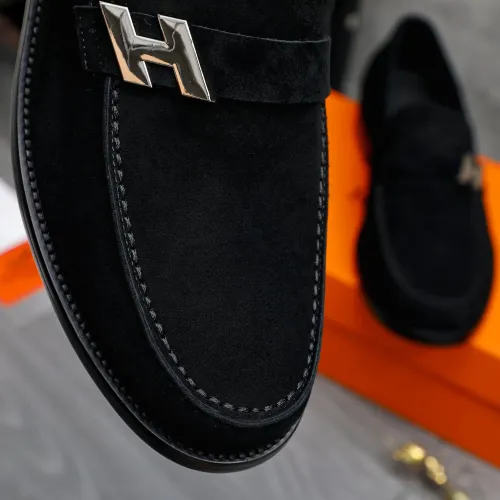 Replica Hermes Leather Shoes For Men #1470949 $98.00 USD for Wholesale