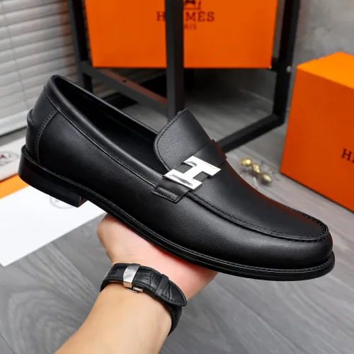 Replica Hermes Leather Shoes For Men #1470952 $98.00 USD for Wholesale