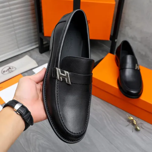 Replica Hermes Leather Shoes For Men #1470952 $98.00 USD for Wholesale