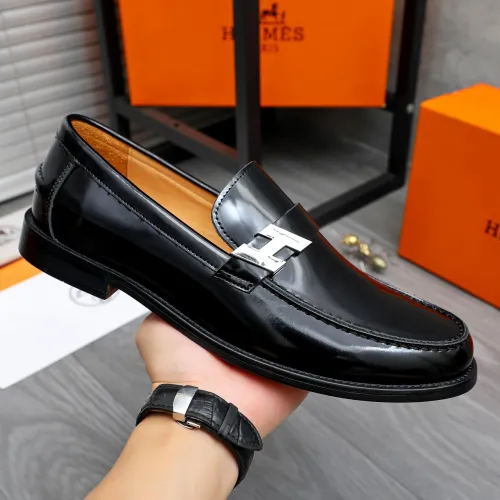 Replica Hermes Leather Shoes For Men #1470956 $98.00 USD for Wholesale