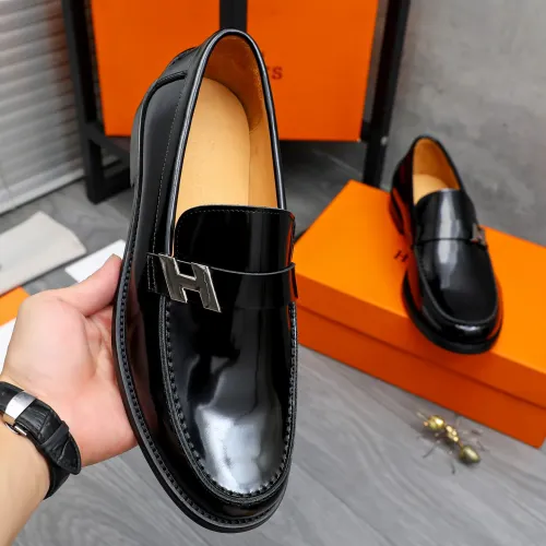 Replica Hermes Leather Shoes For Men #1470956 $98.00 USD for Wholesale