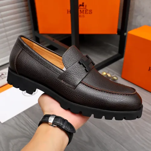 Replica Hermes Leather Shoes For Men #1471022 $92.00 USD for Wholesale