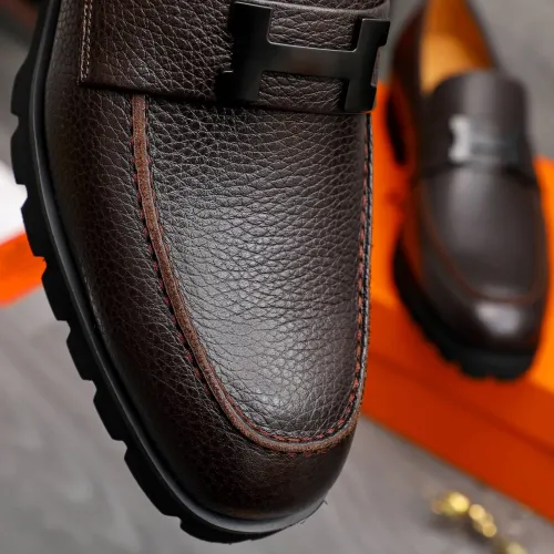 Replica Hermes Leather Shoes For Men #1471022 $92.00 USD for Wholesale