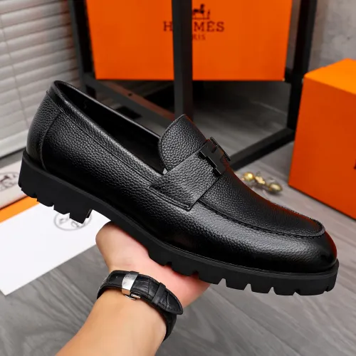 Replica Hermes Leather Shoes For Men #1471023 $92.00 USD for Wholesale