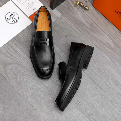 Replica Hermes Leather Shoes For Men #1471024 $92.00 USD for Wholesale
