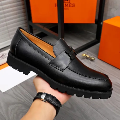 Replica Hermes Leather Shoes For Men #1471024 $92.00 USD for Wholesale