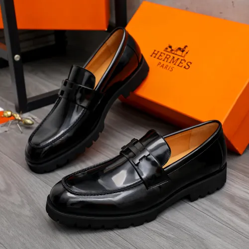 Wholesale Hermes Leather Shoes For Men #1471025 $92.00 USD, Wholesale Quality Replica Hermes Leather Shoes