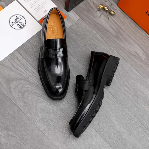 Replica Hermes Leather Shoes For Men #1471025 $92.00 USD for Wholesale