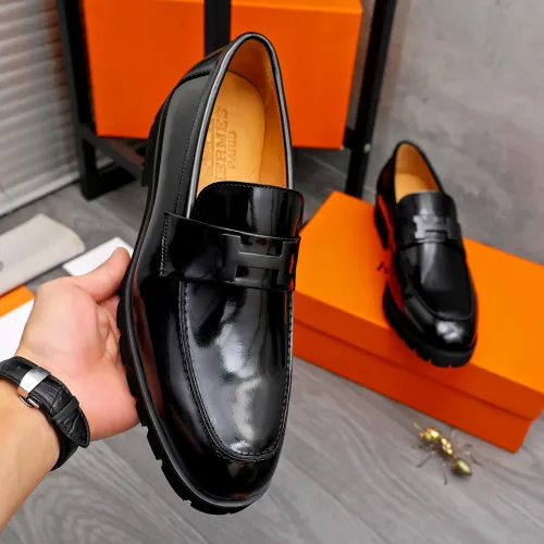Replica Hermes Leather Shoes For Men #1471025 $92.00 USD for Wholesale