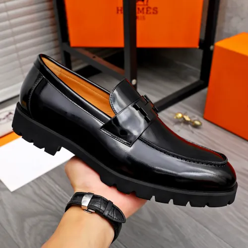 Replica Hermes Leather Shoes For Men #1471025 $92.00 USD for Wholesale