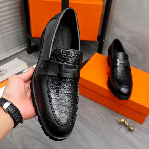 Replica Hermes Leather Shoes For Men #1471026 $92.00 USD for Wholesale