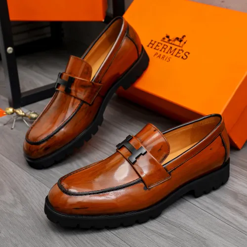 Wholesale Hermes Leather Shoes For Men #1471027 $92.00 USD, Wholesale Quality Replica Hermes Leather Shoes
