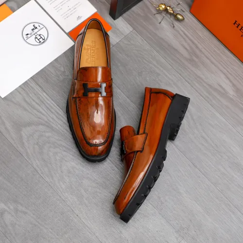 Replica Hermes Leather Shoes For Men #1471027 $92.00 USD for Wholesale