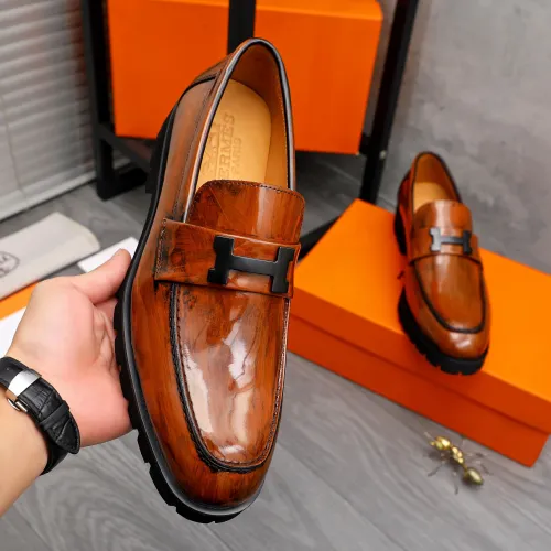Replica Hermes Leather Shoes For Men #1471027 $92.00 USD for Wholesale