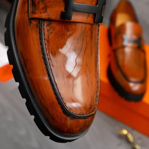 Replica Hermes Leather Shoes For Men #1471027 $92.00 USD for Wholesale