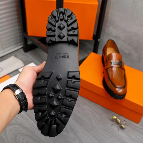 Replica Hermes Leather Shoes For Men #1471027 $92.00 USD for Wholesale