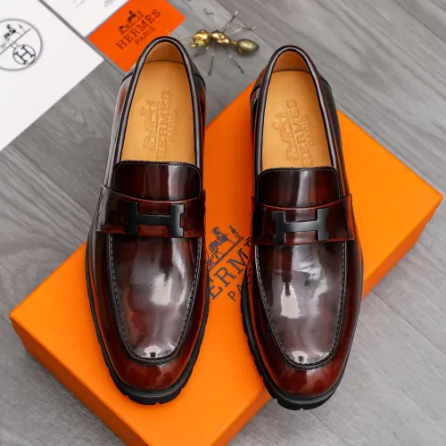 Replica Hermes Leather Shoes For Men #1471028 $92.00 USD for Wholesale