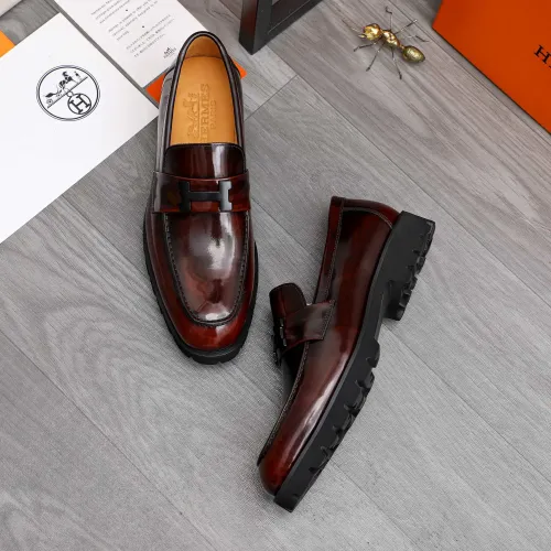 Replica Hermes Leather Shoes For Men #1471028 $92.00 USD for Wholesale