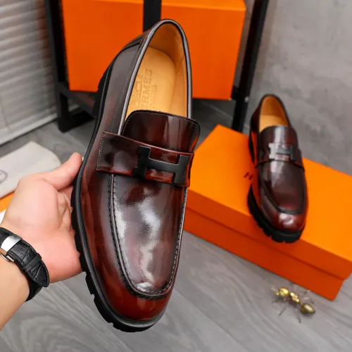 Replica Hermes Leather Shoes For Men #1471028 $92.00 USD for Wholesale