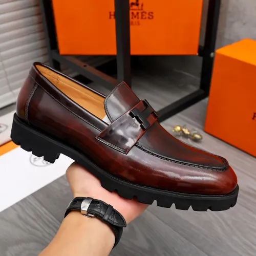 Replica Hermes Leather Shoes For Men #1471028 $92.00 USD for Wholesale
