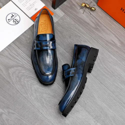 Replica Hermes Leather Shoes For Men #1471029 $92.00 USD for Wholesale