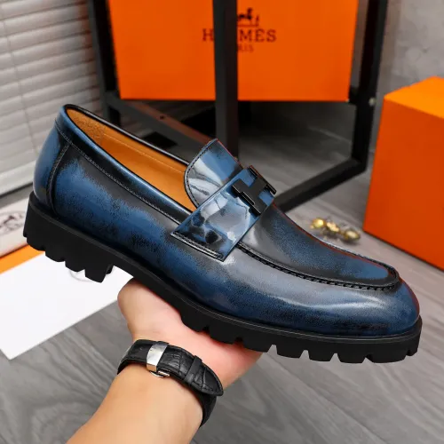 Replica Hermes Leather Shoes For Men #1471029 $92.00 USD for Wholesale