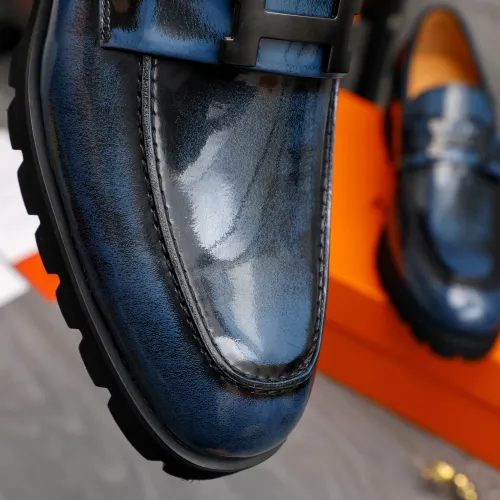 Replica Hermes Leather Shoes For Men #1471029 $92.00 USD for Wholesale