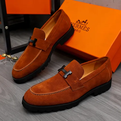 Wholesale Hermes Leather Shoes For Men #1471030 $92.00 USD, Wholesale Quality Replica Hermes Leather Shoes