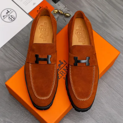 Replica Hermes Leather Shoes For Men #1471030 $92.00 USD for Wholesale