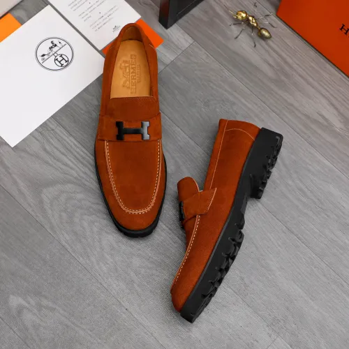 Replica Hermes Leather Shoes For Men #1471030 $92.00 USD for Wholesale