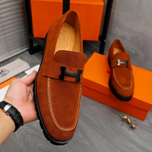 Replica Hermes Leather Shoes For Men #1471030 $92.00 USD for Wholesale