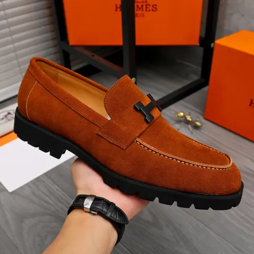Replica Hermes Leather Shoes For Men #1471030 $92.00 USD for Wholesale