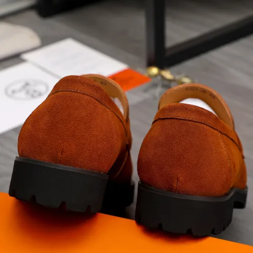Replica Hermes Leather Shoes For Men #1471030 $92.00 USD for Wholesale