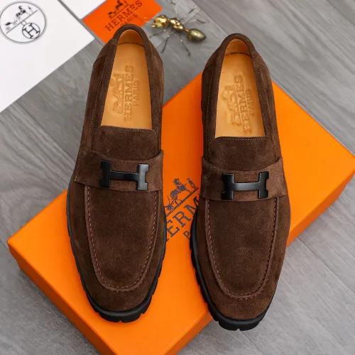 Replica Hermes Leather Shoes For Men #1471031 $92.00 USD for Wholesale