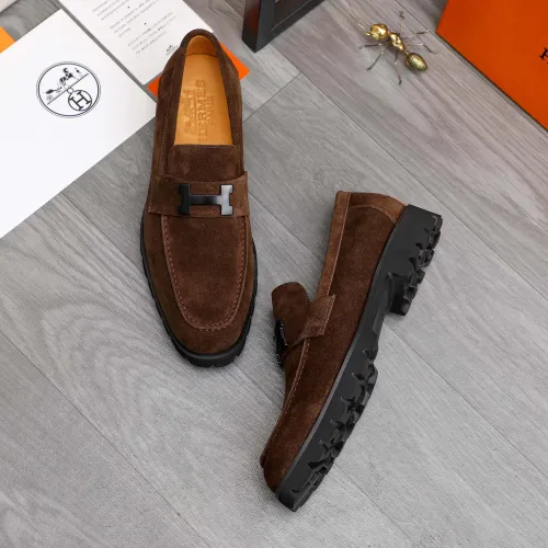 Replica Hermes Leather Shoes For Men #1471031 $92.00 USD for Wholesale