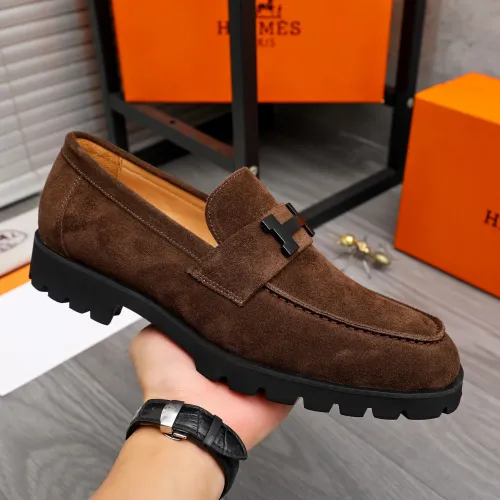 Replica Hermes Leather Shoes For Men #1471031 $92.00 USD for Wholesale