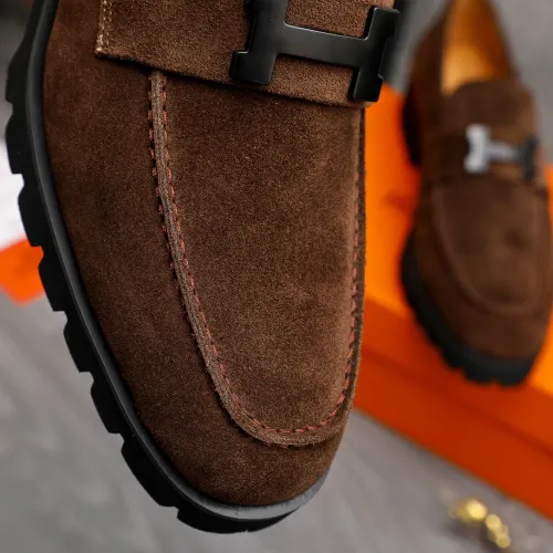 Replica Hermes Leather Shoes For Men #1471031 $92.00 USD for Wholesale