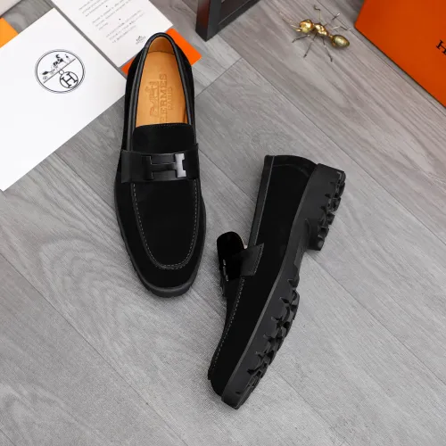 Replica Hermes Leather Shoes For Men #1471032 $92.00 USD for Wholesale