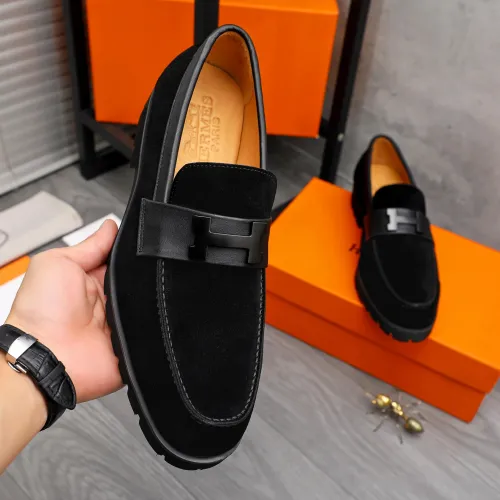 Replica Hermes Leather Shoes For Men #1471032 $92.00 USD for Wholesale