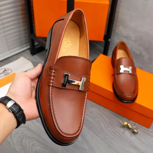 Replica Hermes Leather Shoes For Men #1471033 $82.00 USD for Wholesale