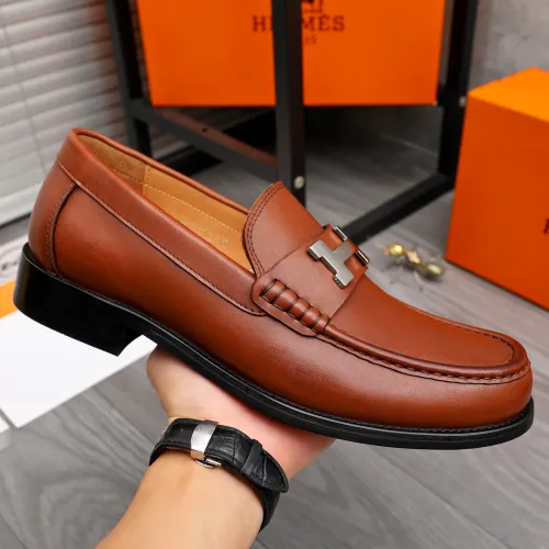 Replica Hermes Leather Shoes For Men #1471033 $82.00 USD for Wholesale
