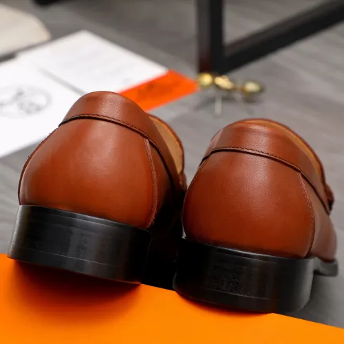 Replica Hermes Leather Shoes For Men #1471033 $82.00 USD for Wholesale