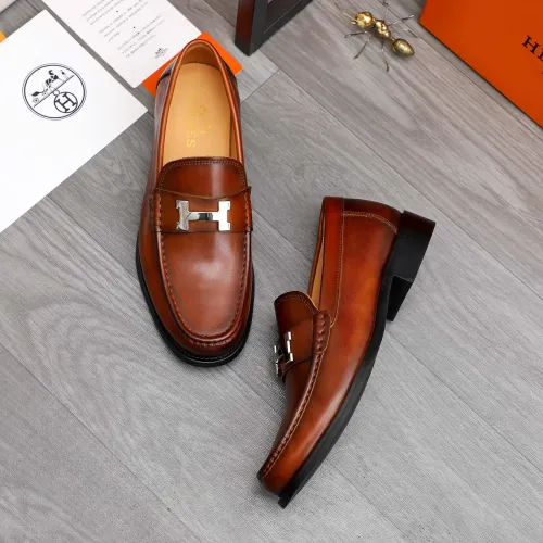Replica Hermes Leather Shoes For Men #1471034 $82.00 USD for Wholesale